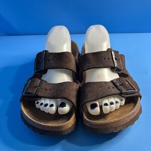 BIRKENSTOCK Arizona Brown Straps Sandals Sz L 10/ M 8 VGUC Normal Wear